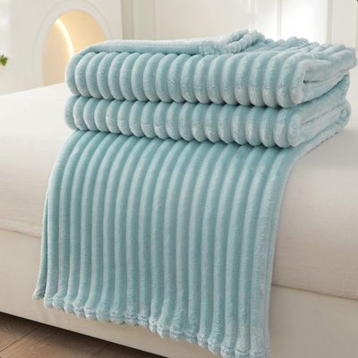 XIEMINLE Fleece Blanket, Soft Throw for All Seasons, Blue, 200 x 230 cm