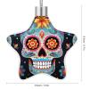 Christmas Star Ornament, Sugar Skull Print, Shimmering Plastic and Aluminum Hanging Decoration view 2