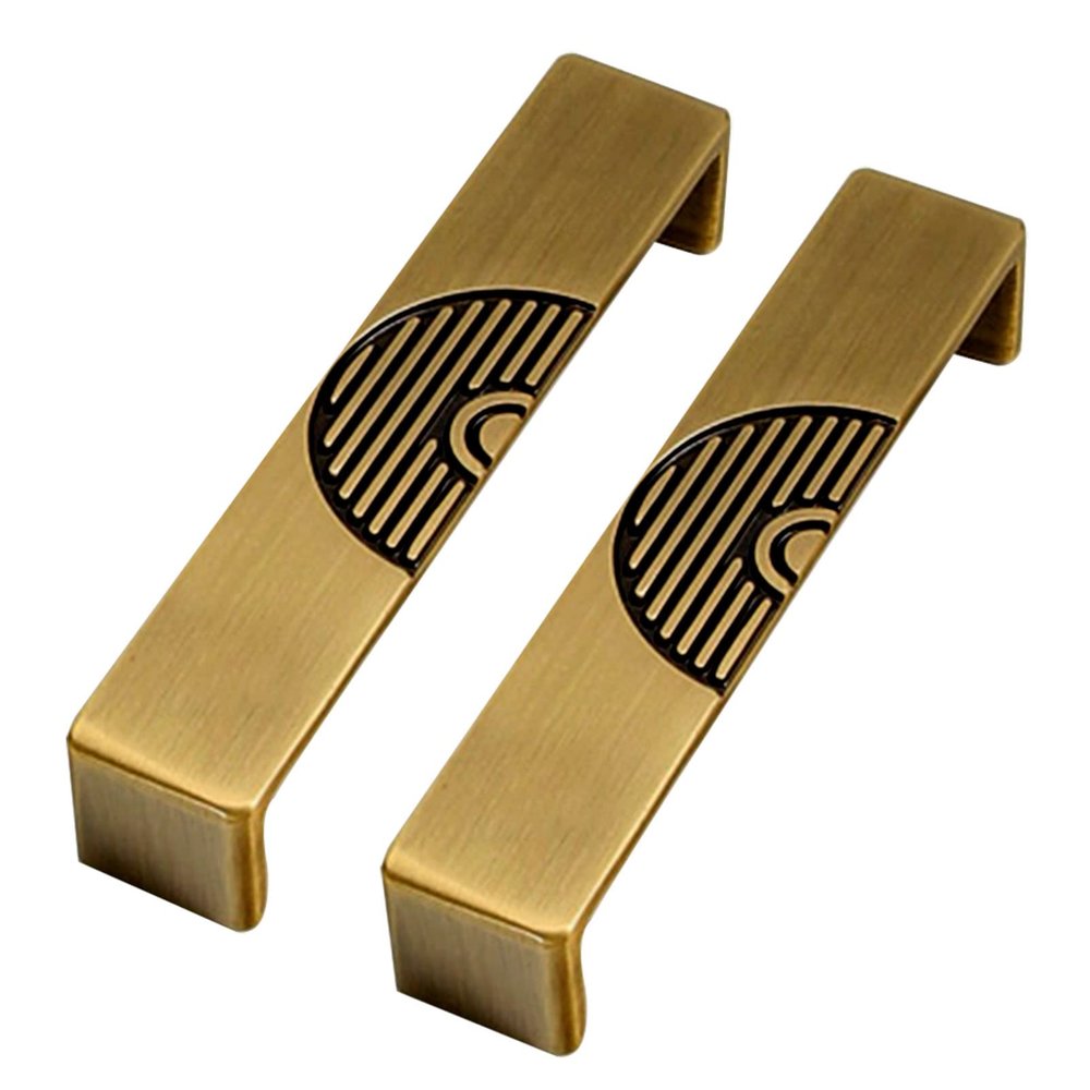 ERERE Solid Brass Cabinet Handles, Drawer Pulls, Kitchen Handles, Brown, 96 mm/3.8 in