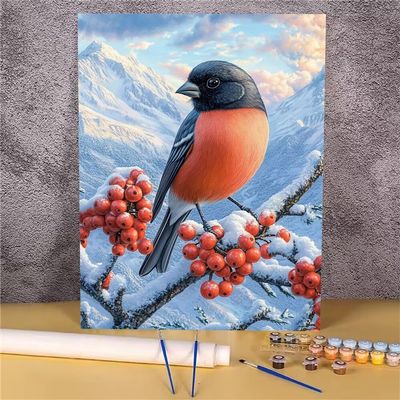 Winter Bird Paint by Numbers Kit, 50 x 65 cm, Unframed