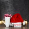 Alsino Funny Christmas Hat, Red Santa Hat with Pom-Pom, Design: Glühweinchen view 2