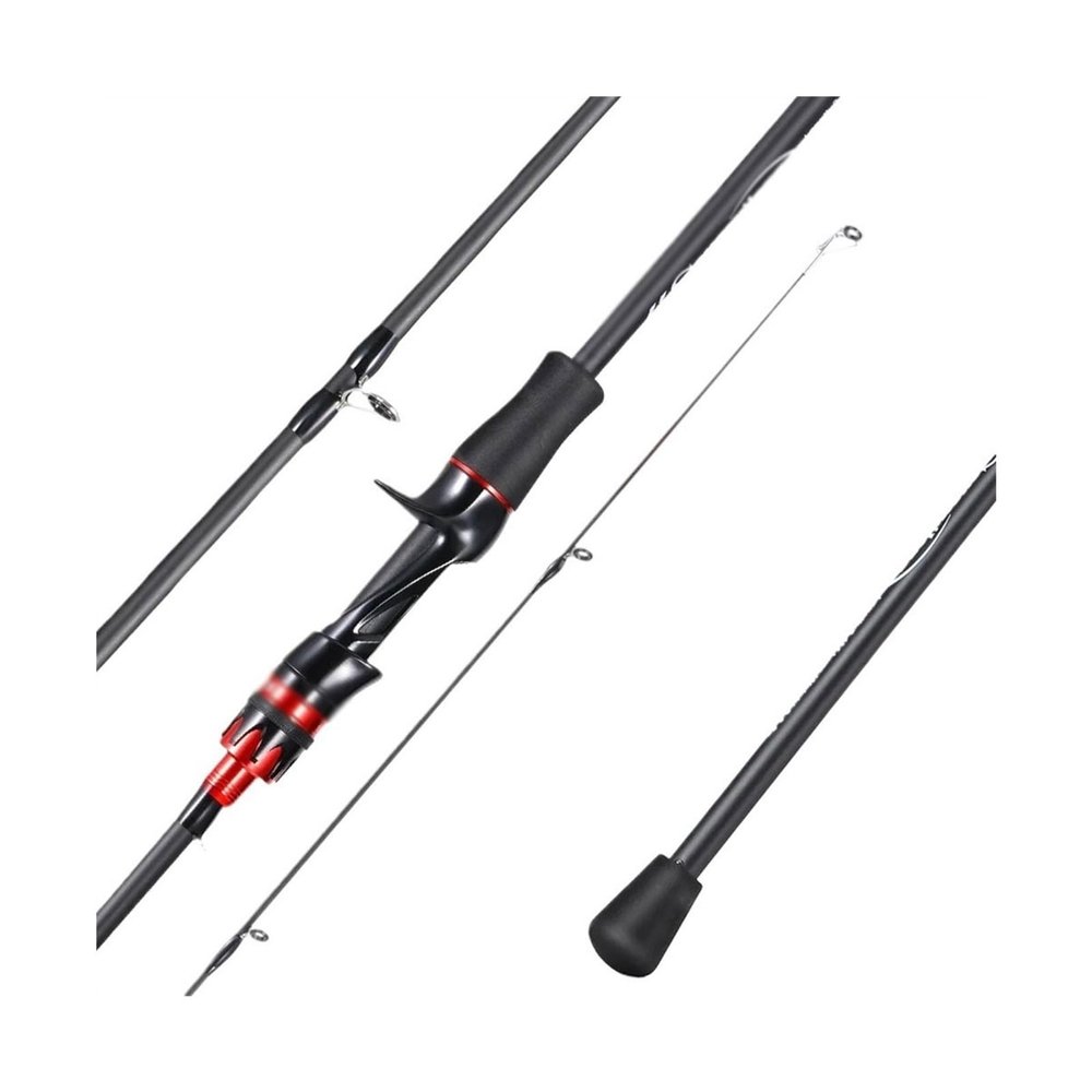 zhuyanbo007 Baitcasting Fishing Rod, 2.1 m, 3.3 lb, Ultralight Carbon Fiber, 4-Piece, EVA Handle