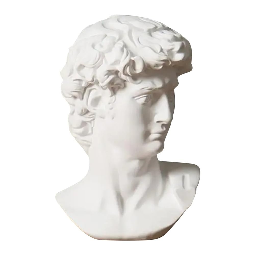 Cozylkx White Resin Portrait Sculpture, Roman Bust Figurine for Desk and Bookshelf Decor