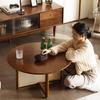 Locuetyn Small Rattan Coffee Table, Boho Solid Wood Round Side Table view 4