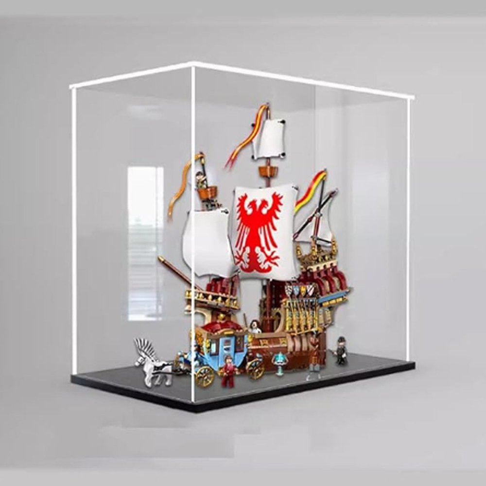 Acrylic Display Case for LEGO 76440 Triwizard Competition Model, Clear Box with Black Base