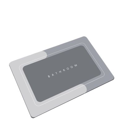WENYOG Super-Absorbent Non-Slip Bathroom Mat, Gray-B, 40 x 60 cm