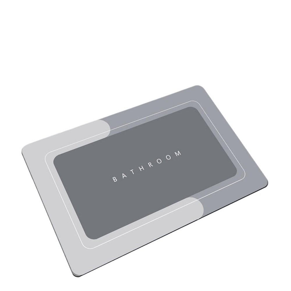 WENYOG Super-Absorbent Non-Slip Bathroom Mat, Gray-B, 40 x 60 cm