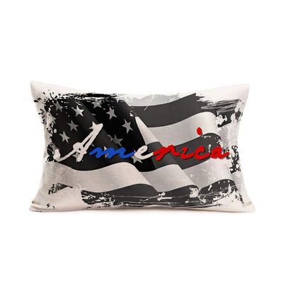 American Flag Stars and Stripes Black and White Decorative Pillow Cover, 40 x 60 cm