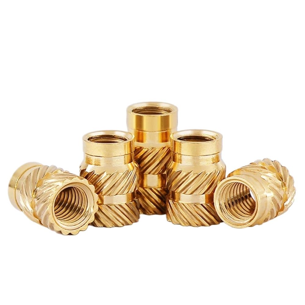 Heat-Set Insert Nuts with Brass Threaded Insert, Knurled, M5, 1.5 mm Length, 7 mm OD, 20-Pack
