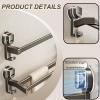 No-Drill Double-Bar Aluminum Towel Holder with Suction Cup view 2
