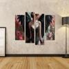 islandburner Prime Canvas Wall Art, Angel with Black Wings and Roses view 2