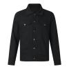 Duohropke Men's Denim Jacket, Basic Coat, Transitional Jacket with Stand Collar, Casual Baggy Outerwear view 3