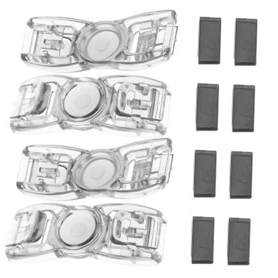 MOBUTOFU Swimming Goggle Buckles, 4 Pieces, Black Plastic, Universal