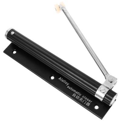 IWOWHERO Automatic Door Closer with Buffer Design, Aluminum Alloy, Black, for Outward-Opening Doors at Home and in Offices