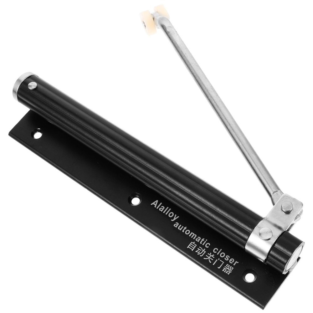 IWOWHERO Automatic Door Closer with Buffer Design, Aluminum Alloy, Black, for Outward-Opening Doors at Home and in Offices