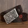 PYWJGZSX Men's Reversible Elastic Leather Belt with Dragon Automatic Buckle, 125 cm/49 in view 3