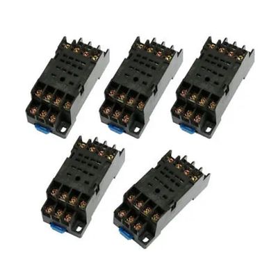 VWWJCCRO DYF14A DIN-Rail Relay Socket Base, 14 Terminals, 5-Pack