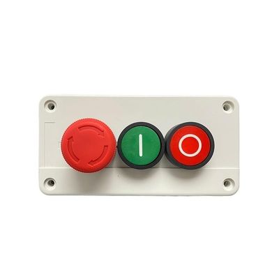 Start/Stop NC Emergency Stop NO Red/Green Control Circuit 600V 10A OFF-ON-OFF Flat Push Button Switch