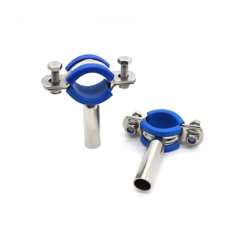 REIUAFWYGV 304 Stainless Steel Welded Tube Pipe Clamp with Rubber Pad, 38 mm