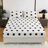 XHBYW 90/180 x 200 x 25 cm Flannel Fitted Sheet with Black and White Stripes, Elastic Thick Velvet Mattress Cover for King, Queen, or Single Beds view 1