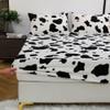 XHBYW 90/180 x 200 x 25 cm Flannel Fitted Sheet with Black and White Stripes, Elastic Thick Velvet Mattress Cover for King, Queen, or Single Beds view 2