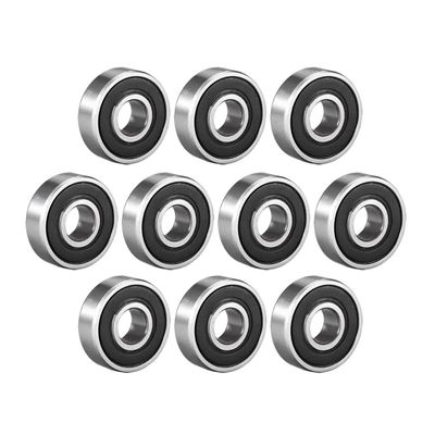 REIUAFWYGV 10-Piece Deep-Groove Ball Bearing Set, 603–609 and 623–629, ZZ/RS, -2RS, ABEC-3 (623: 3 × 10 × 4 mm)