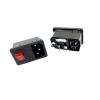 IEC320 C14 AC Power Inlet, 3-Pin, with Red LED Rocker Switch and 10A Fuse, 250V view 3