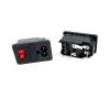 IEC320 C14 AC Power Inlet, 3-Pin, with Red LED Rocker Switch and 10A Fuse, 250V view 4