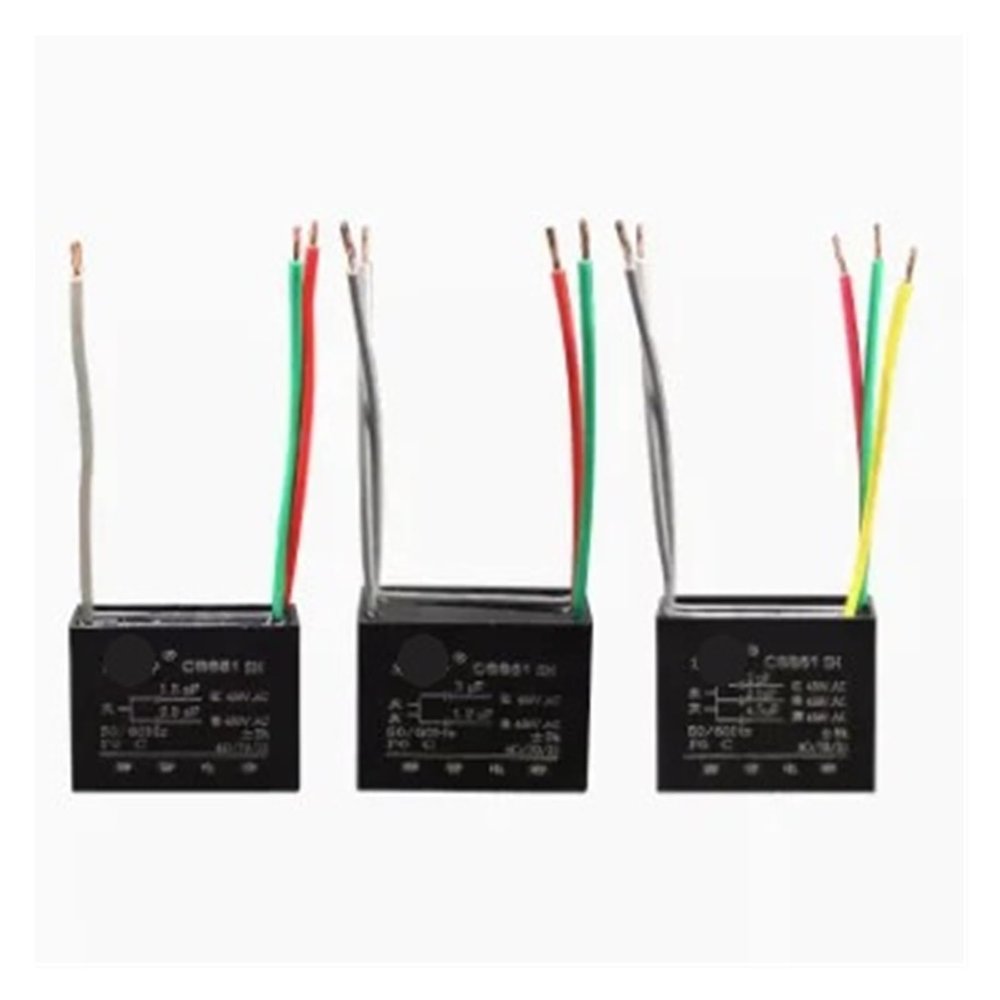5-Wire CBB61 450V AC Speed/Run Capacitor for Fans and Refrigerators, IDGTTLDF (1.8 µF + 1 µF + 5 µF)