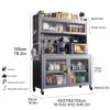 Baker's Rack with Storage, 5-Tier Metal Shelving with Wheels, DIY Backsplash for Garage, Pantry, Home Kitchen, and Spices (Gray, L-102 cm/42.2 in) view 3