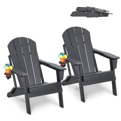 VEVOR Plastic Adirondack Chairs, 2-Pack, Gray