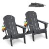 VEVOR Plastic Adirondack Chairs, 2-Pack, Gray view 1