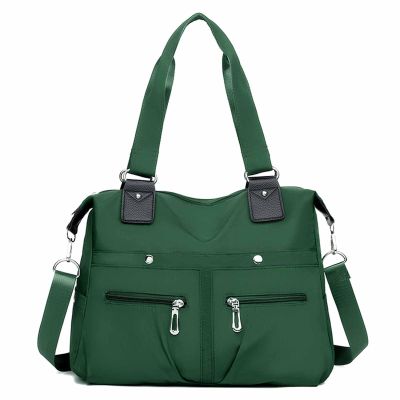 Large Waterproof Shoulder Bag with Multiple Compartments, Travel Bag for Women, Waterproof Tote Bag (Dark Green)