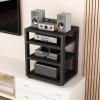 4-Tier Media Stand, Open Audio Rack, Black (40 cm) view 1