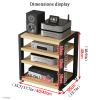 4-Tier Media Stand, Open Audio Rack, Black (40 cm) view 2