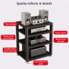 4-Tier Media Stand, Open Audio Rack, Black (40 cm) view 3
