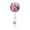 Retractable Flamingo Succulent Badge Reel with Belt Clip view 1