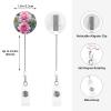 Retractable Flamingo Succulent Badge Reel with Belt Clip view 2