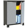 LVHUIDEH Plastic Storage Cabinet with 2 Doors and 2 Shelves, Rattan Design, 68 x 39 x 92 cm view 1