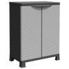 LVHUIDEH Plastic Storage Cabinet with 2 Doors and 2 Shelves, Rattan Design, 68 x 39 x 92 cm view 2