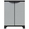 LVHUIDEH Plastic Storage Cabinet with 2 Doors and 2 Shelves, Rattan Design, 68 x 39 x 92 cm view 3