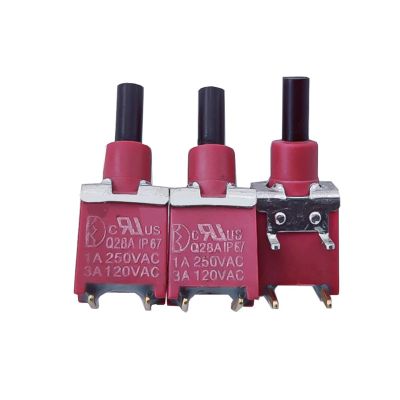 5-Pack 8A Series IP67-Sealed Subminiature Pushbutton Switch, 4-Pin OFF-(MOM), SPDT, Right-Angle