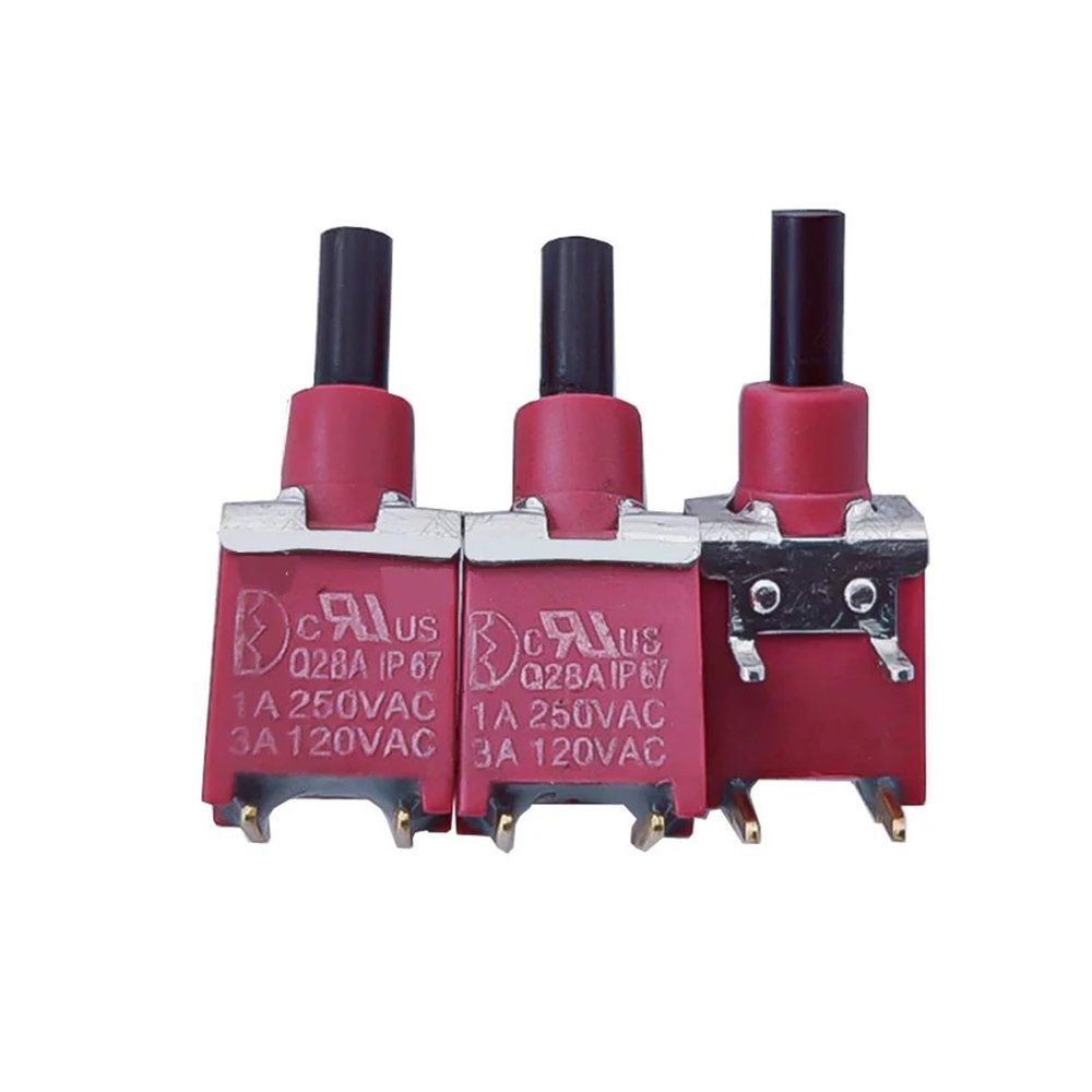 5-Pack 8A Series IP67-Sealed Subminiature Pushbutton Switch, 4-Pin OFF-(MOM), SPDT, Right-Angle