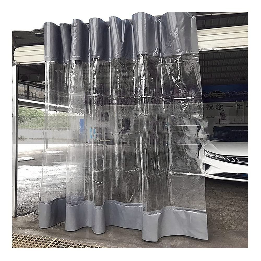 Rygcrud Outdoor Transparent Workshop Curtain, PVC Vinyl Garage Divider, Pergola Sidewall, 3 x 2.5 m