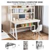 Modern Computer Desk with Shelves and Bookcase, 119.9 cm, Natural view 3