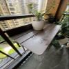 Folding Balcony Railing Bar Table with Height-Adjustable Hanging Desk view 1