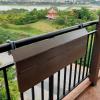 Folding Balcony Railing Bar Table with Height-Adjustable Hanging Desk view 3