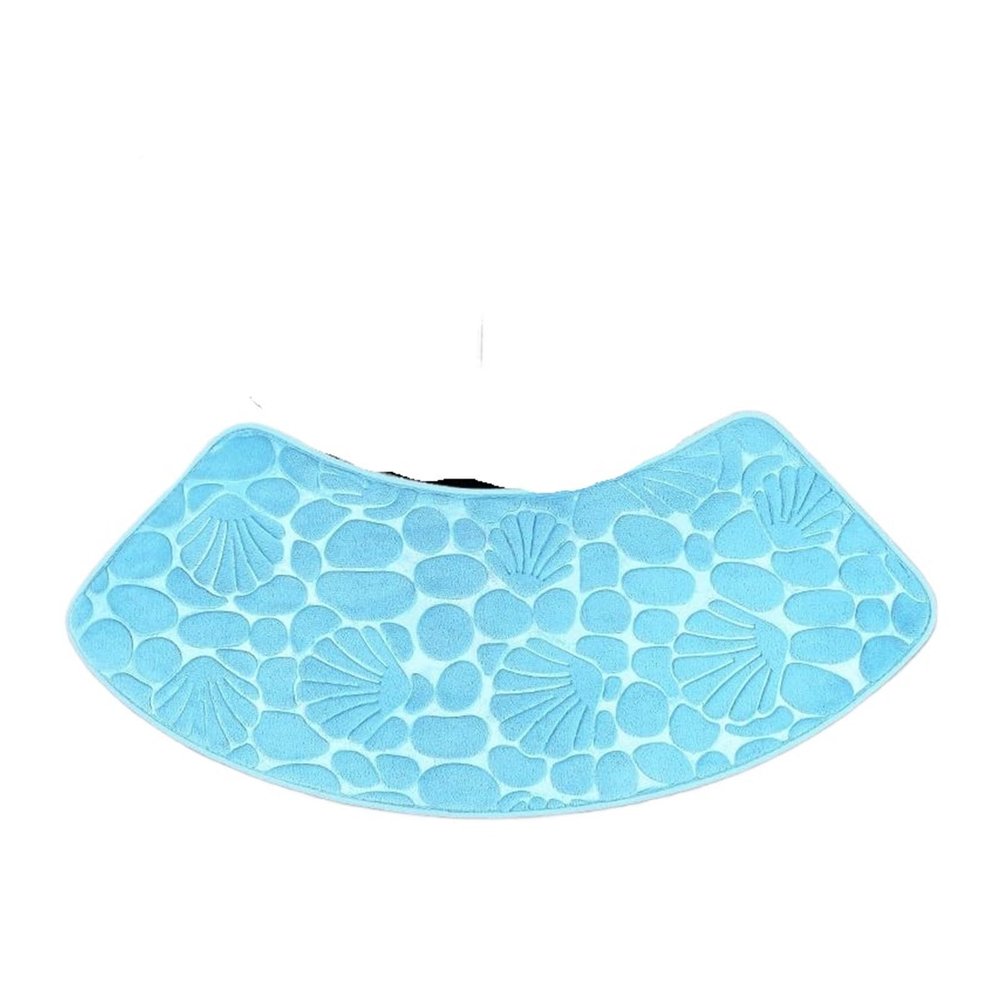 SHBHWS Luxury Curved Bath Mat, Non-Slip Soft Absorbent Bathroom Rug, Sky Blue Style A