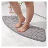 SHBHWS Luxury Curved Bath Mat, Non-Slip Soft Absorbent Bathroom Rug, Sky Blue Style A view 4