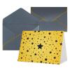 CSGJMYGS Thinking of You Cards with Envelopes, 4 x 6 in, Blank, Yellow Background with Black Stars view 1
